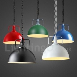 Lampada a sospensione in metallo multicolore vintage