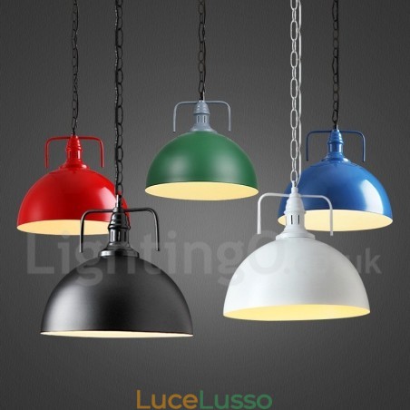 Lampada a sospensione in metallo multicolore vintage Lampada a sospensione in metallo multicolore vintage