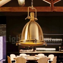 Lampada a sospensione in metallo vintage