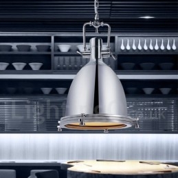 Lampada a sospensione in metallo vintage