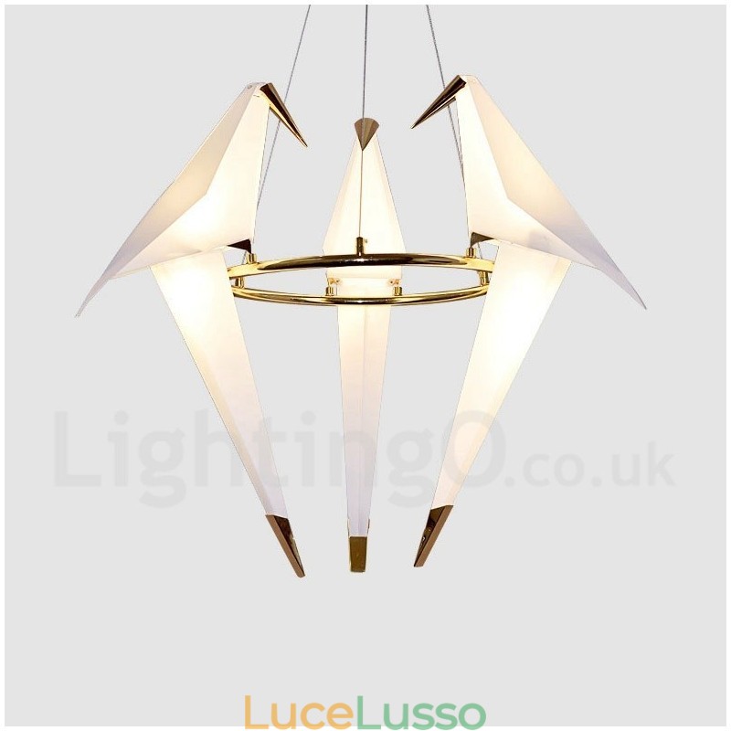 Lampada a sospensione moderna e contemporanea Paper Crane a 3 luci