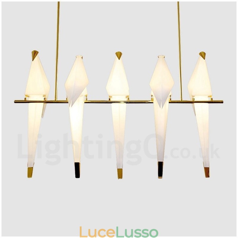Lampada a sospensione moderna e contemporanea Paper Crane a 5 luci