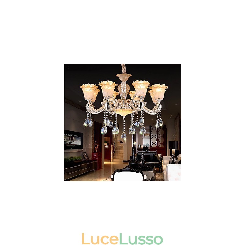 Lampada a sospensione in cristallo retrò in stile europeo Lampada americana