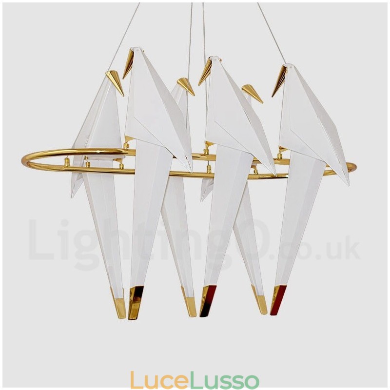 Lampada a sospensione moderna e contemporanea Paper Crane a 6 luci