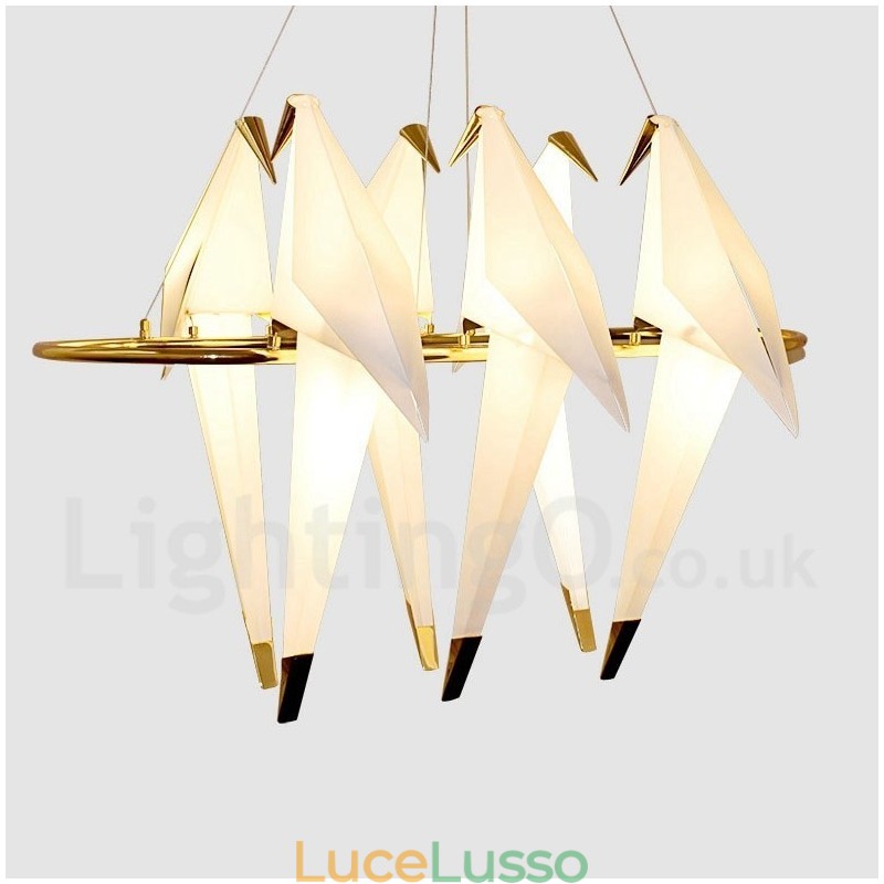 Lampada a sospensione moderna e contemporanea Paper Crane a 6 luci