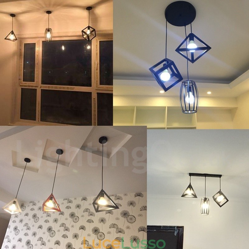 Lampada a sospensione moderna contemporanea multicolore in metallo a 1 luce