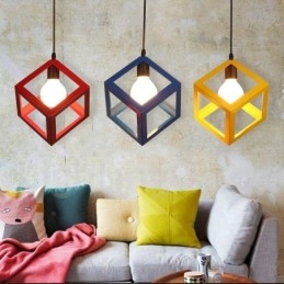 Lampada a sospensione moderna contemporanea multicolore in metallo a 1 luce