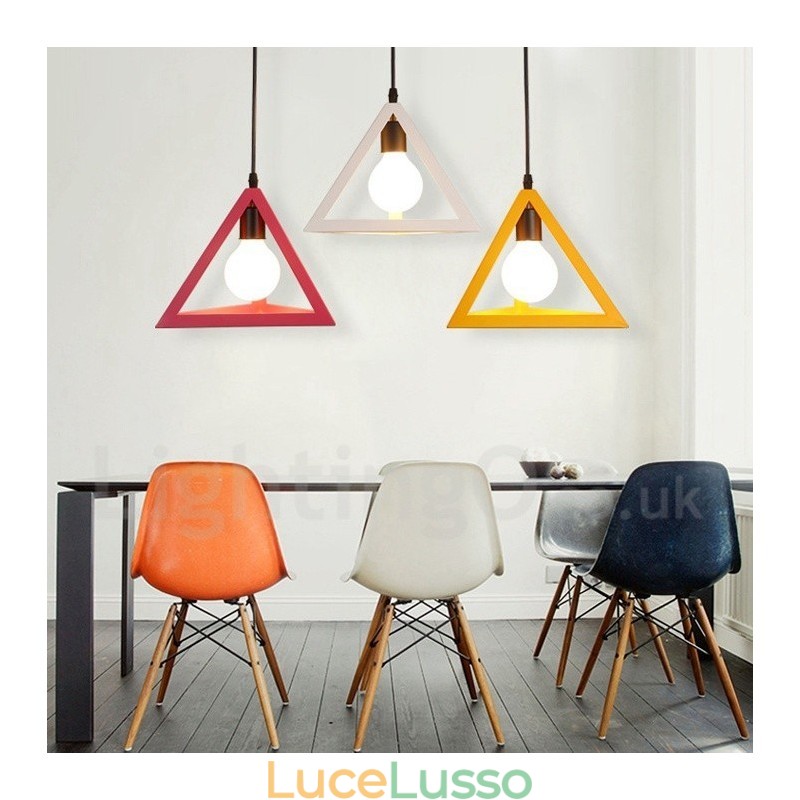 Lampada a sospensione moderna contemporanea multicolore in metallo a 1 luce