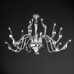 Lampadario moderno 18 luci G4 finitura cromata
