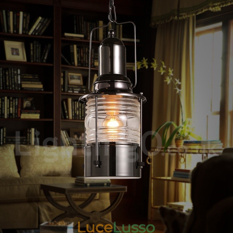 Lampada a sospensione in rame a lanterna retrò vintage con 1 luce