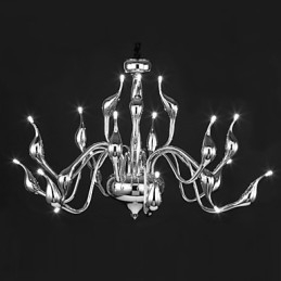 Lampadario moderno 18 luci G4 finitura cromata