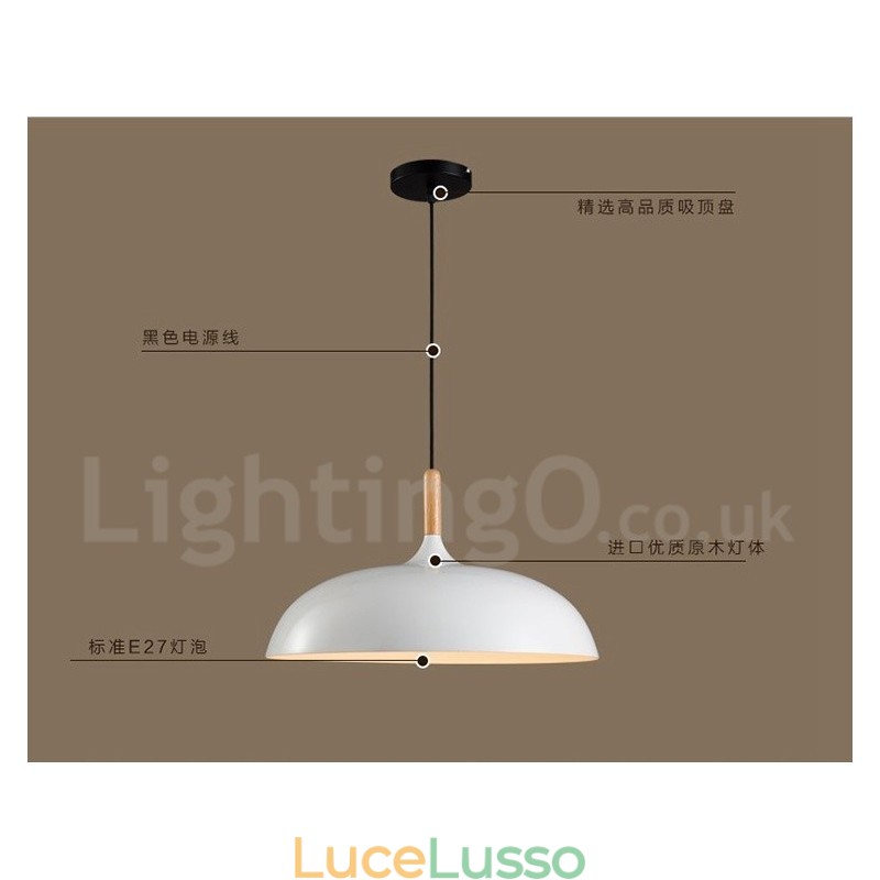 Lampada a sospensione in metallo moderna e contemporanea da camera da letto a 1 luce