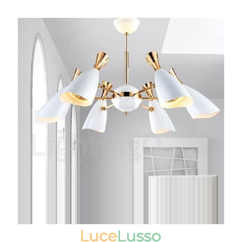 Lampadario moderno contemporaneo a 6 luci