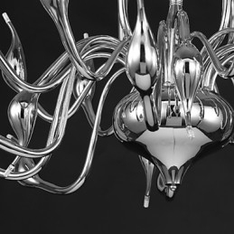 Lampadario moderno 18 luci G4 finitura cromata
