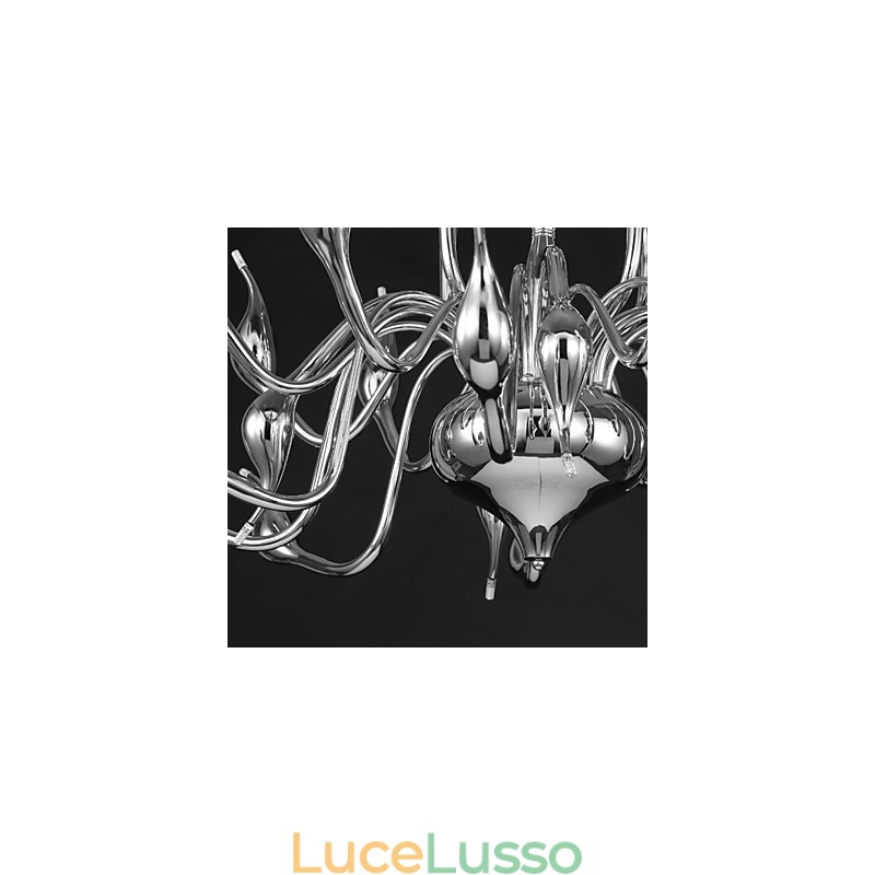 Lampadario moderno 18 luci G4 finitura cromata