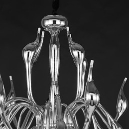 Lampadario moderno 18 luci G4 finitura cromata