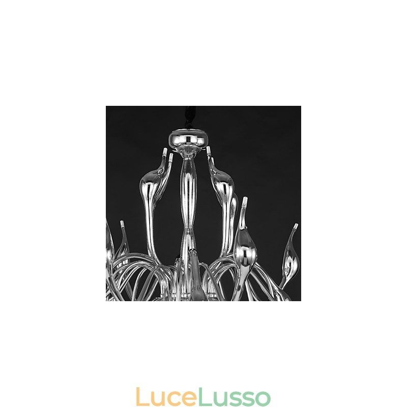 Lampadario moderno 18 luci G4 finitura cromata