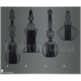Lampada a sospensione a forma di vaso in metallo vintage country