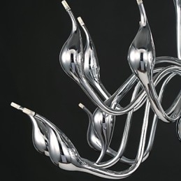 Lampadario moderno 18 luci G4 finitura cromata