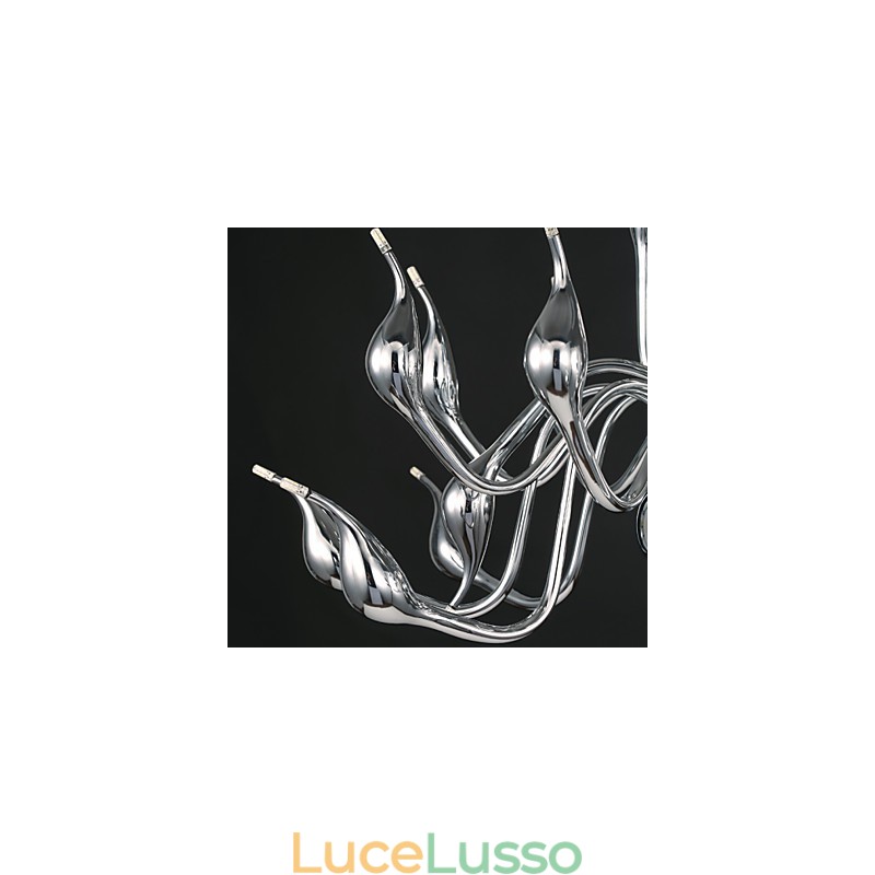 Lampadario moderno 18 luci G4 finitura cromata