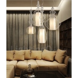 Lampada a sospensione a forma di vaso in metallo vintage country