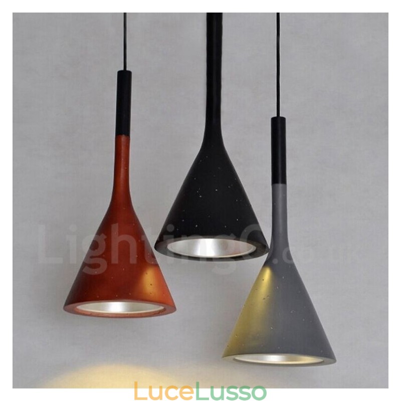 Lampada a sospensione vintage in cemento a 1 luce
