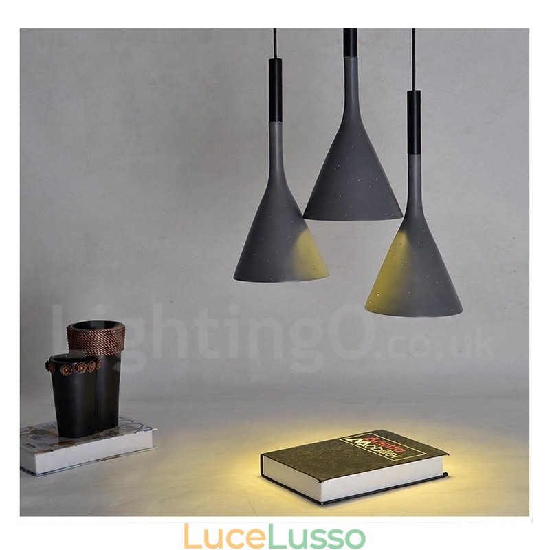 Lampada a sospensione vintage in cemento a 1 luce