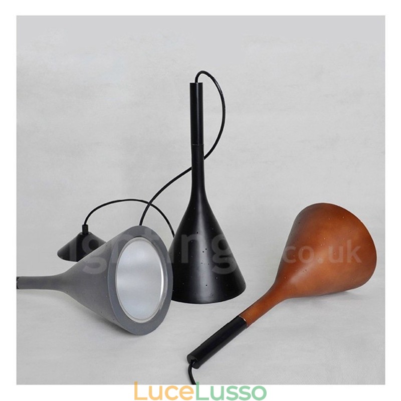 Lampada a sospensione vintage in cemento a 1 luce