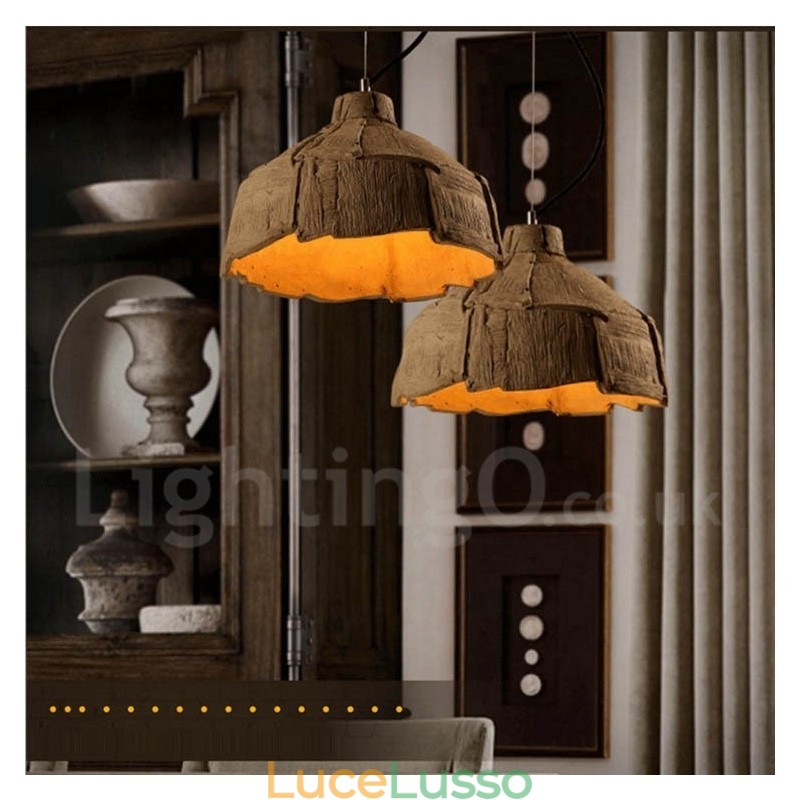 Lampada a sospensione vintage in cemento