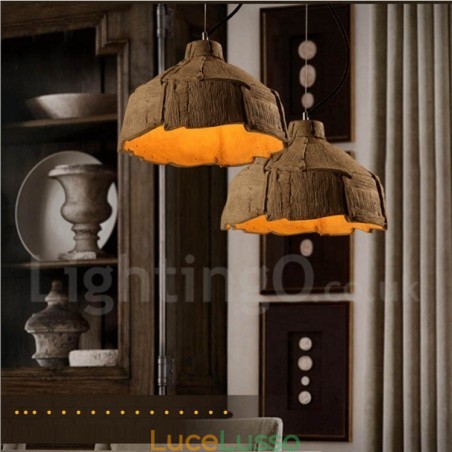 Lampada a sospensione vintage in cemento Lampada a sospensione vintage in cemento