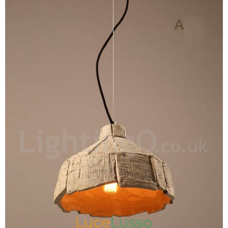 Lampada a sospensione vintage in cemento