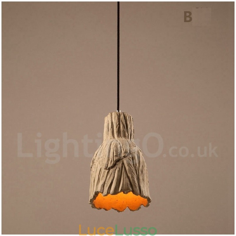 Lampada a sospensione vintage in cemento