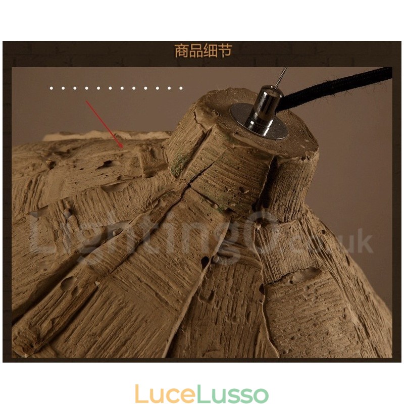 Lampada a sospensione vintage in cemento
