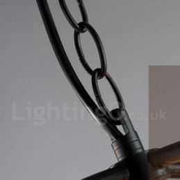 Lampada a sospensione vintage a forma di globo in metallo con 6 luci