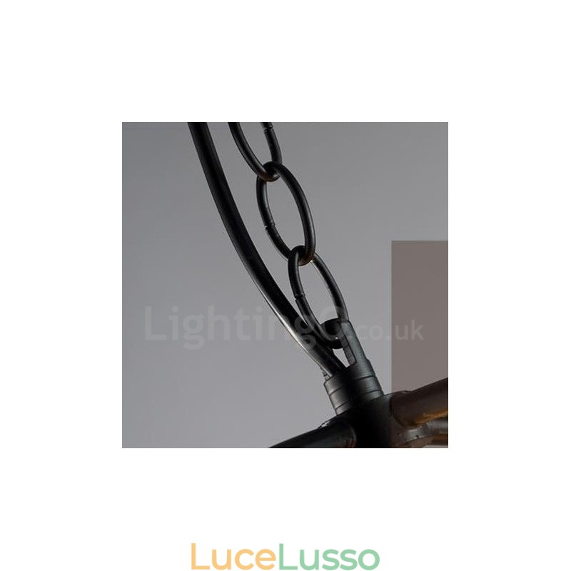 Lampada a sospensione vintage a forma di globo in metallo con 6 luci