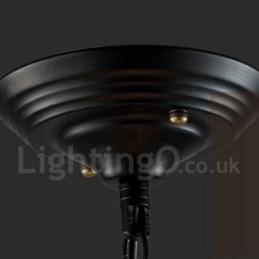 Lampada a sospensione vintage a forma di globo in metallo con 6 luci