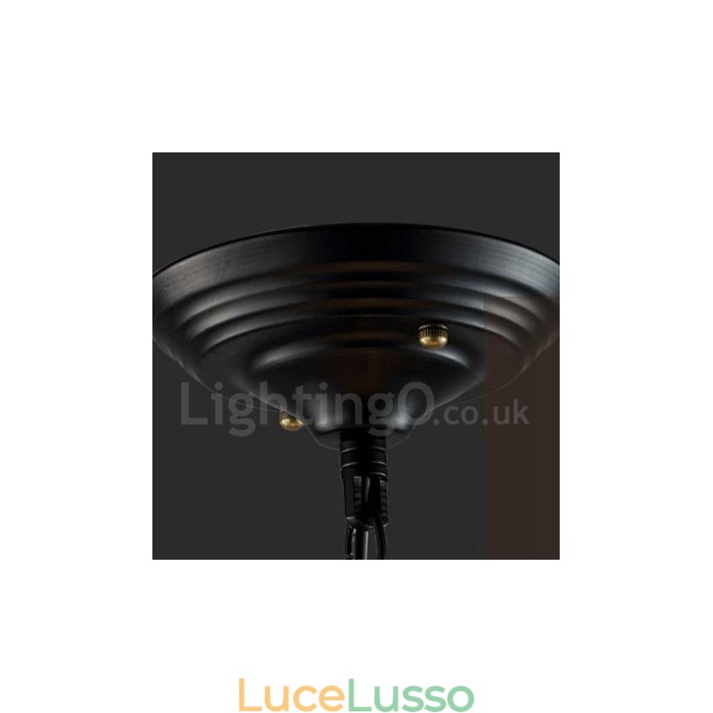Lampada a sospensione vintage a forma di globo in metallo con 6 luci