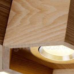 Lampada a sospensione moderna contemporanea in legno a 5 luci