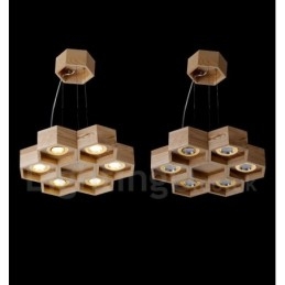 Lampada a sospensione moderna contemporanea in legno chiaro da 6 pollici
