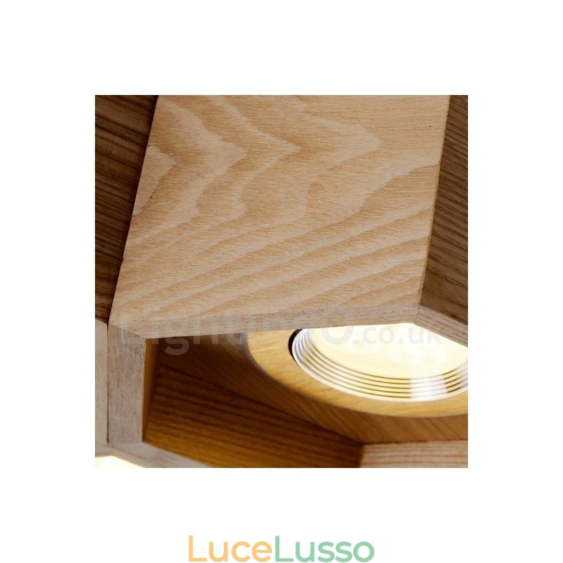 Lampada a sospensione moderna contemporanea in legno chiaro 7