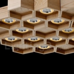 Lampada a sospensione moderna contemporanea in legno chiaro da 12 pollici