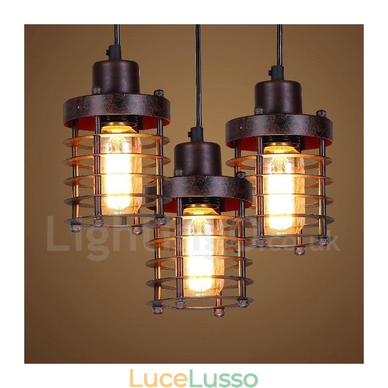 Lampada a sospensione retrò vintage in rame da 1 luce