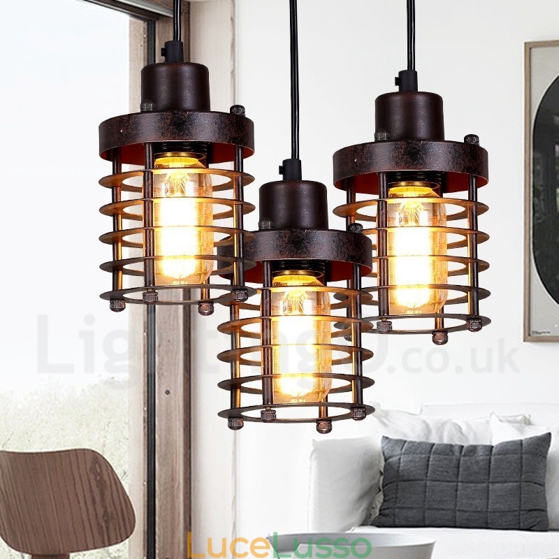 Lampada a sospensione retrò vintage in rame da 1 luce