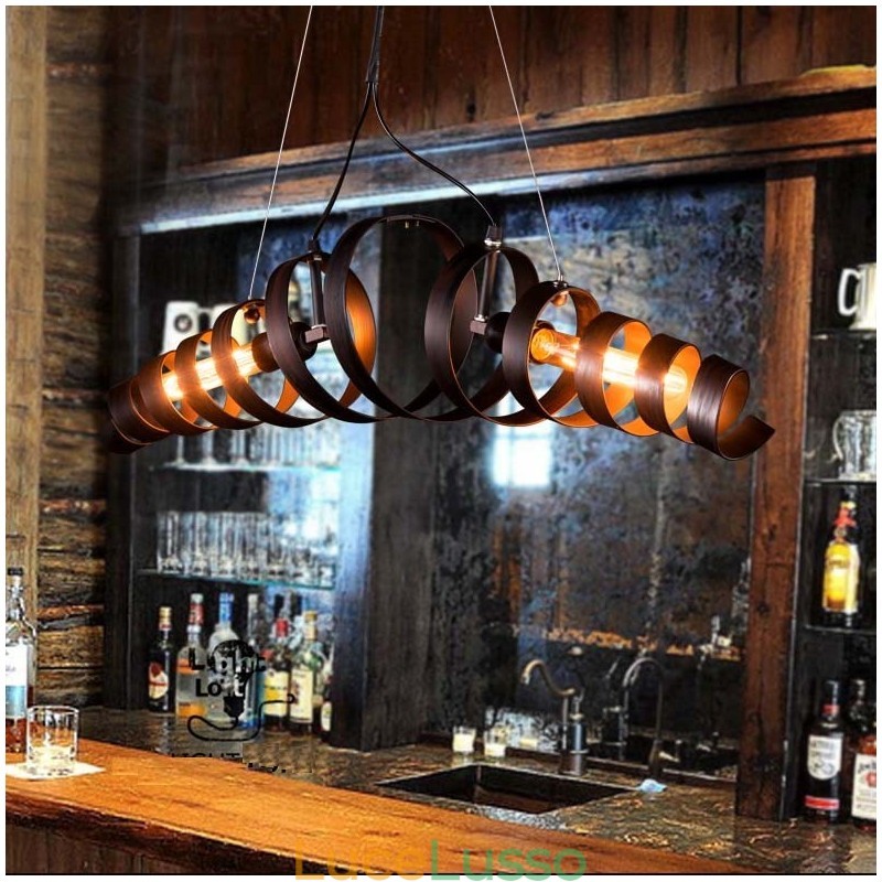 Lampada in ferro retrò, lampadario moderno minimalista in stile industriale