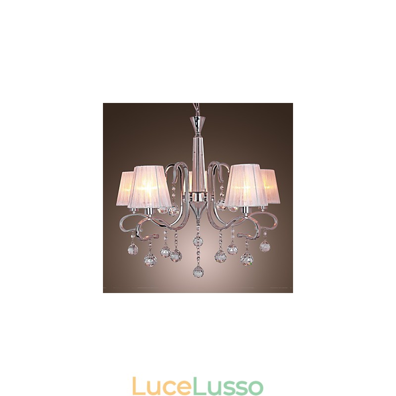 Lampadario moderno contemporaneo in cristallo elettroplaccato