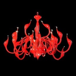 Lampadario moderno 24 luci G4 dipinto rosso