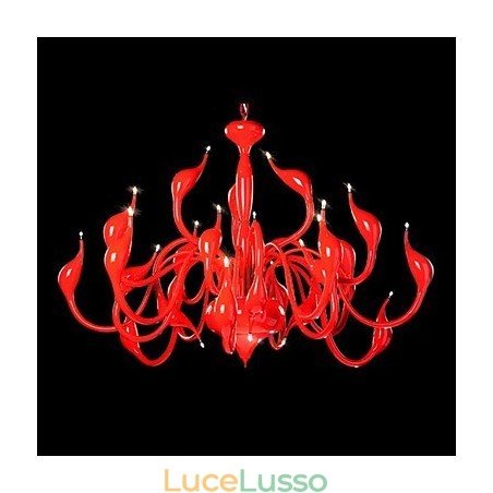 Lampadario moderno 24 luci G4 dipinto rosso Lampadario moderno 24 luci G4 dipinto rosso