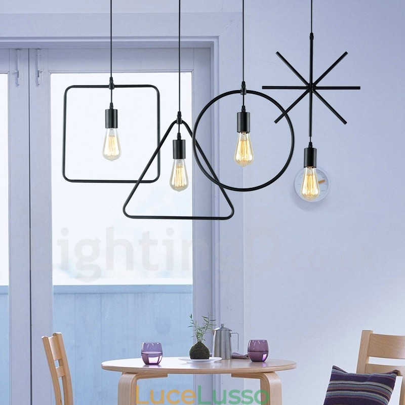 Lampada a sospensione moderna contemporanea in metallo a 1 luce