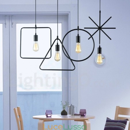 Lampada a sospensione moderna contemporanea in metallo a 1 luce Lampada a sospensione moderna contemporanea in metallo a 1 luce