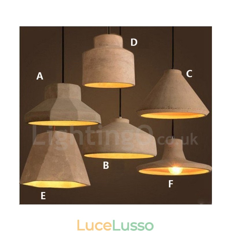 Lampada a sospensione moderna contemporanea in cemento a luce singola